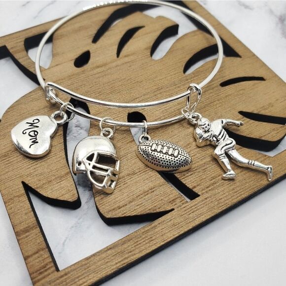 Football Mom Expandable Charm Bracelet - Picture 7 of 13